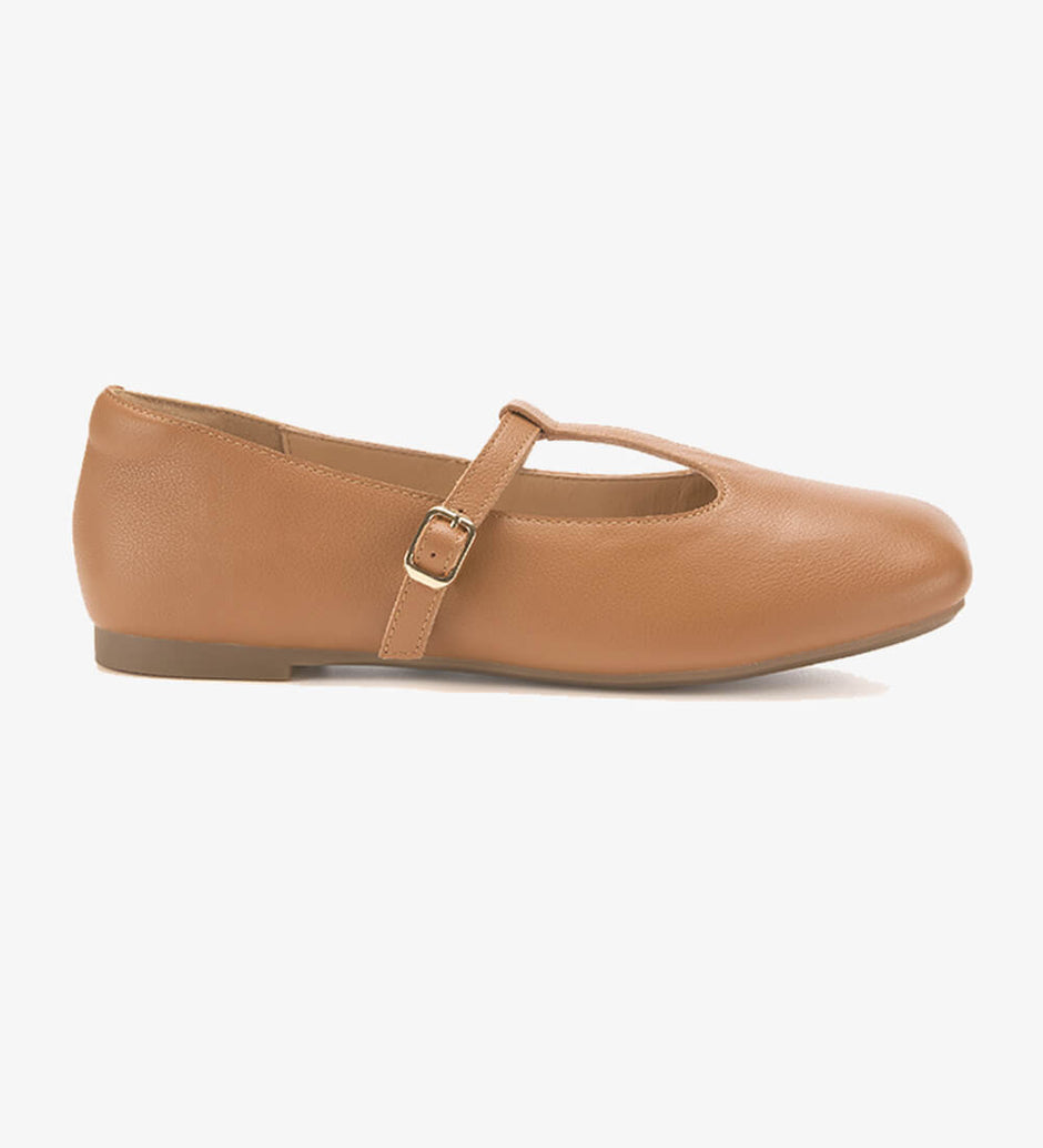 T-STRAP SQUARE TOE FLAT