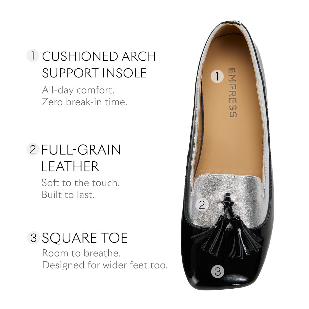 Silver & Patent Black